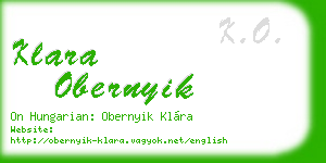 klara obernyik business card